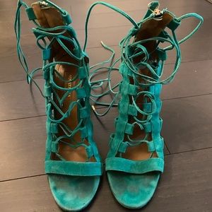 Aquazzura Amazon Cut Out Green Sandal